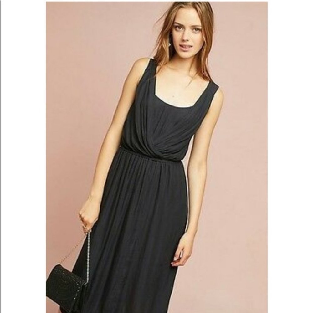 NWT Anthropologie Maeve Sloan Midi black dress